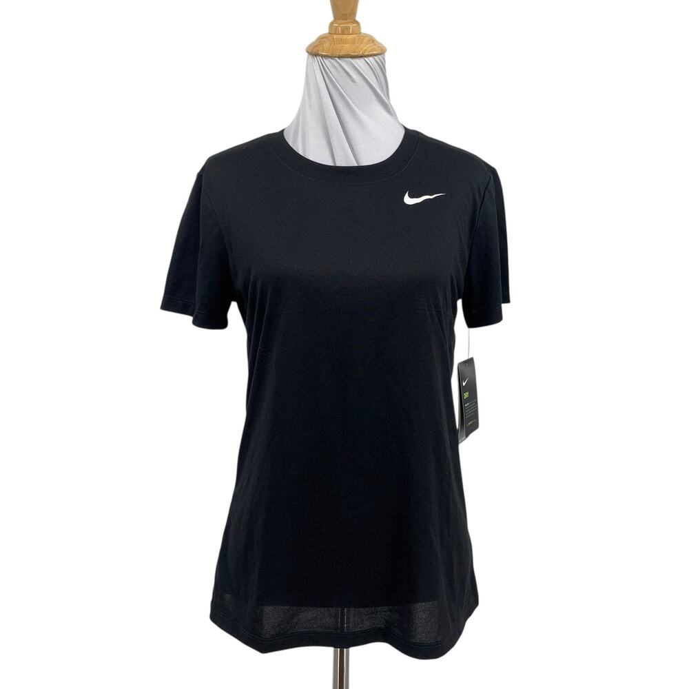 Nike T Shirt Womens S Small Black Legend Training Dri Fit Standard Short Sleeve